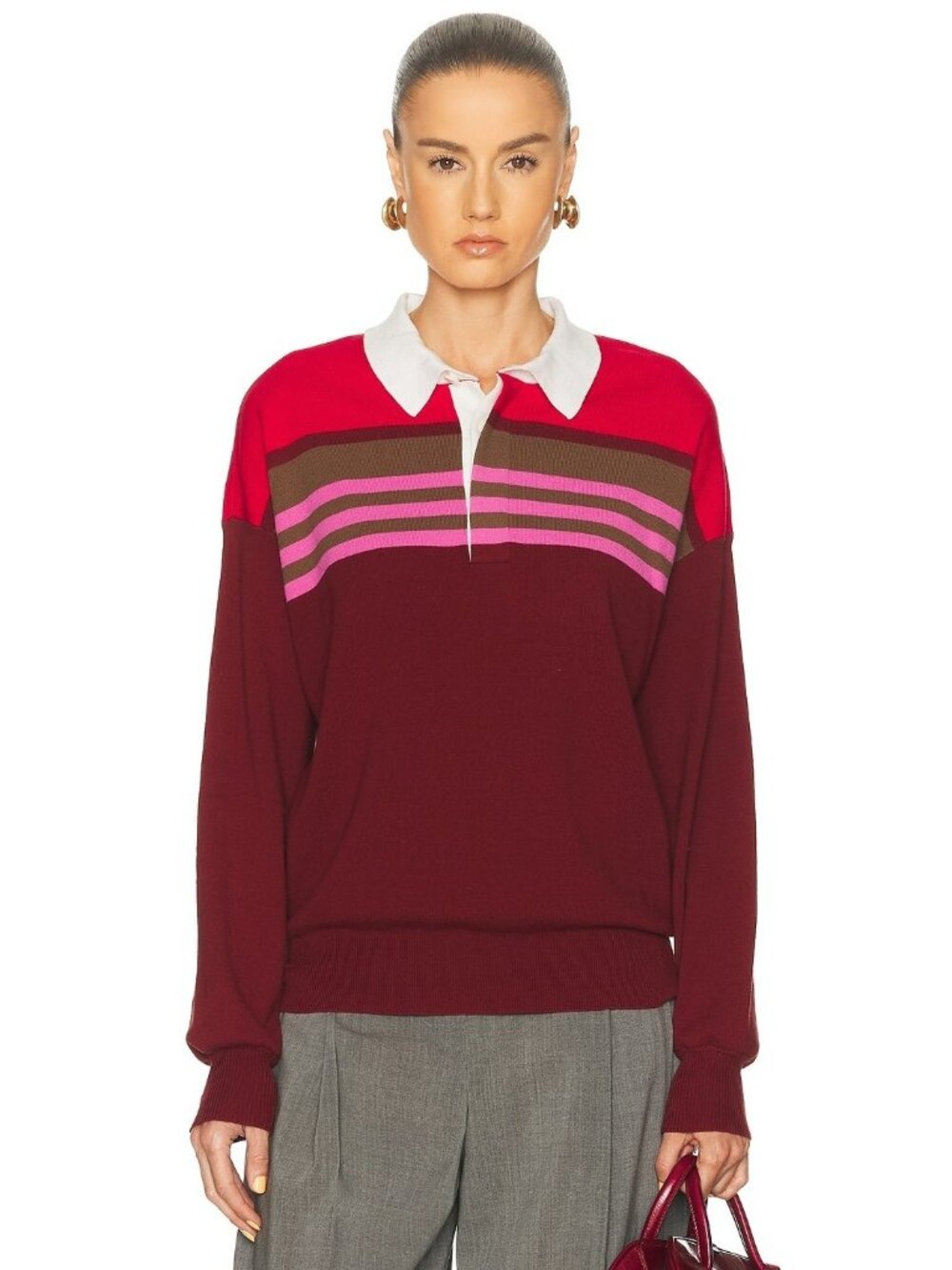 Staud Sail Top in Cardinal Multi Stripe